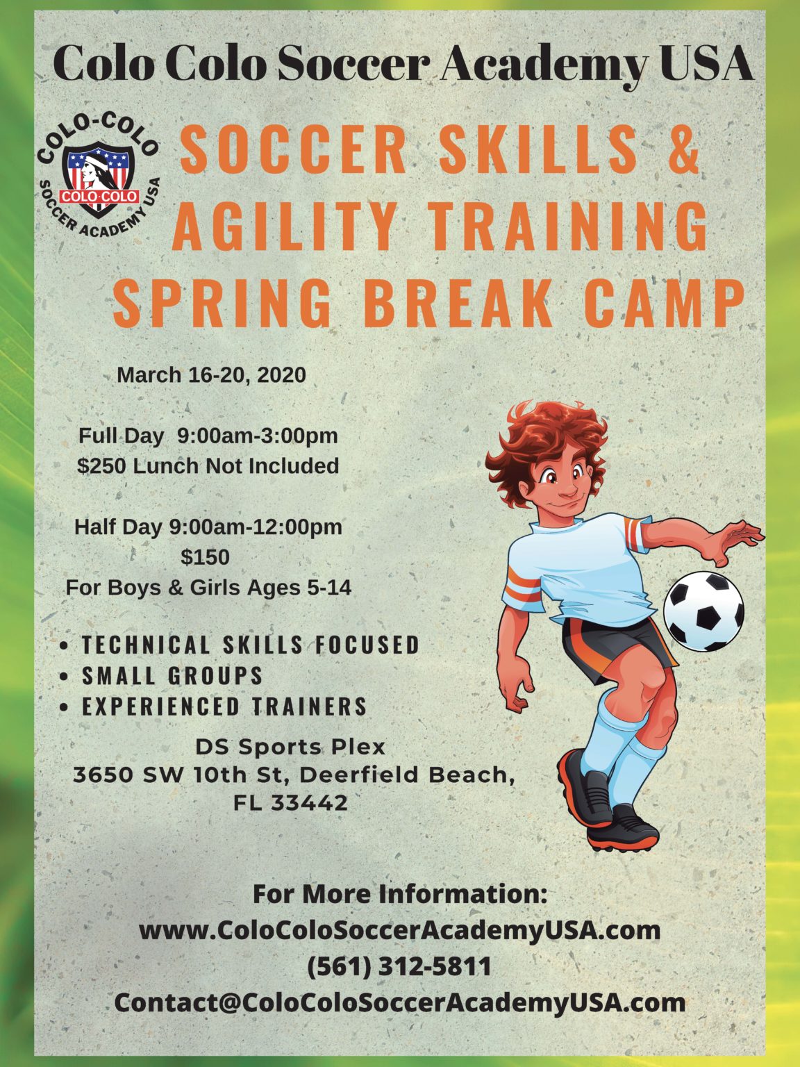 Boca Raton Spring Break Soccer Camp Colo Colo Soccer Academy